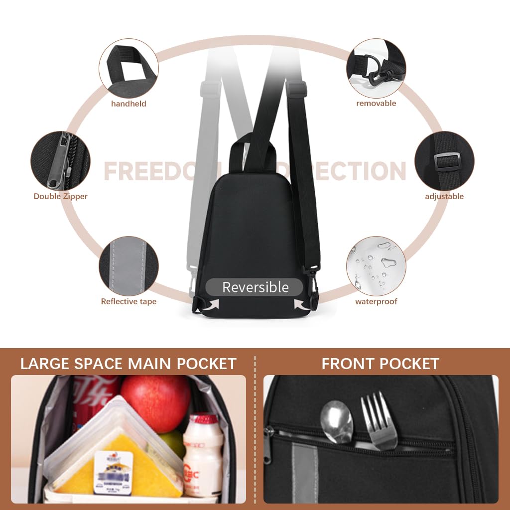 HASTHIP Lunch Bag for Work and Picnic with Zipper Pouch and 8.26x5.3x9.25 in Capacity | Oxford Cloth Insulated Tote