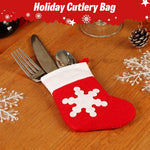 HASTHIP Mini Christmas Stockings for Tableware and Tree Decoration featuring Felt Material 20PCS Set | Festive Red Holiday Utensil Holders