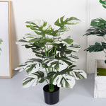 HASTHIP Artificial Monstera Deliciosa Plant for Home or Office Decor with Black Pot | 23.6 in Lifelike Greenery