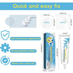 HASTHIP Waterproof PVC Repair Glue Kit for Pool Floats and Rafts with 10 Clear Patches 60ml