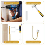 HASTHIP Curtain Holdback Wall Hooks for Drapery featuring Acrylic Crystal Ball Tips | Golden Aluminum Alloy 2Pcs Set