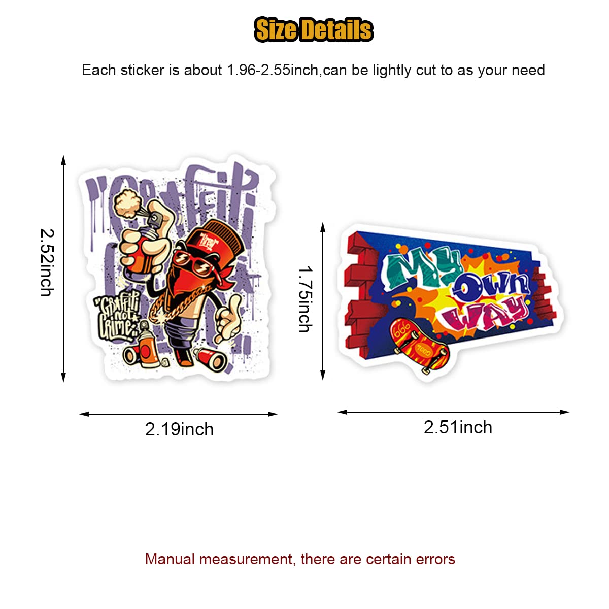 HASTHIP Laptop Stickers for Scrapbook and Journal with 50 Waterproof PVC Sheets | Reusable Adhesive Decor