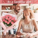 HASTHIP DIY Flower Making Kit for Crafting 15 Tulip Bouquet with Plush Wrapped Wire | Pink Silk Petals for Handmade Gift