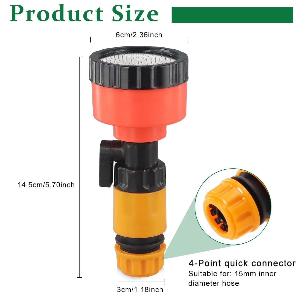 HASTHIP Water Sprayer Head Replacement for Irrigation with 2000 Mesh Screen | Quick 1/4 inch Connection