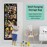 HASTHIP® Toy Organizer for Kids Room, Large Capacity Hanging Storage with 4 Hooks & Eyelets, Wall & Door Mounted Organizer for Toys, Nursery, Playroom, Bedroom, Fits 3-5CM Thick Doors