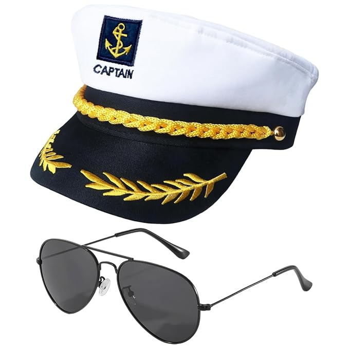 HASTHIP® Captain Cap & Sunglasses Set