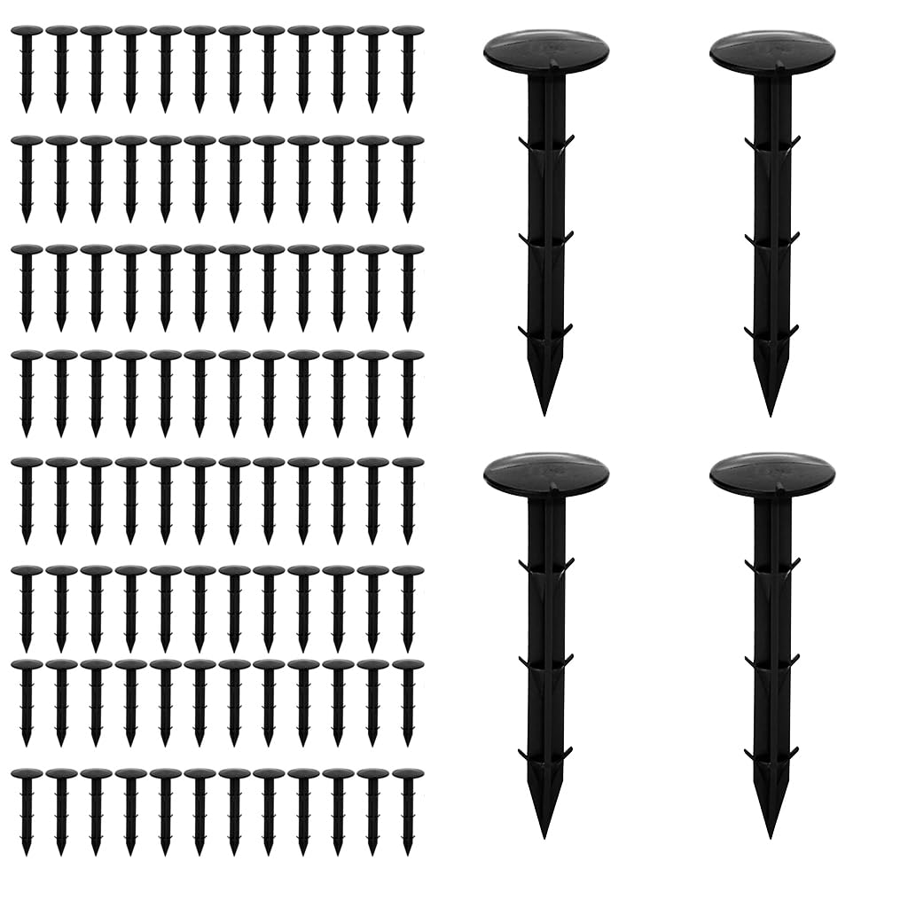 HASTHIP Plastic Landscape Staples for Garden Fabric Securing 100 pcs 11 cm | UV-Resistant Barbed Design