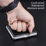 GUSTAVE® Cigarette Case King Size for Men Women Holds 20 Cigarettes Case Box Holder Brown Leather Vintage Hard Metal Full Pack 84mm Regular Size