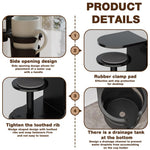 HASTHIP Desk Cup Holder for Home and Office with Swivel Design and Screw-Fix Clamp | Black Silicone Spill-Proof Drink Holder