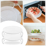 HASTHIP Microwave Plates for Heating with Double Layer 9.2×8.3 in Design | Food Grade PP