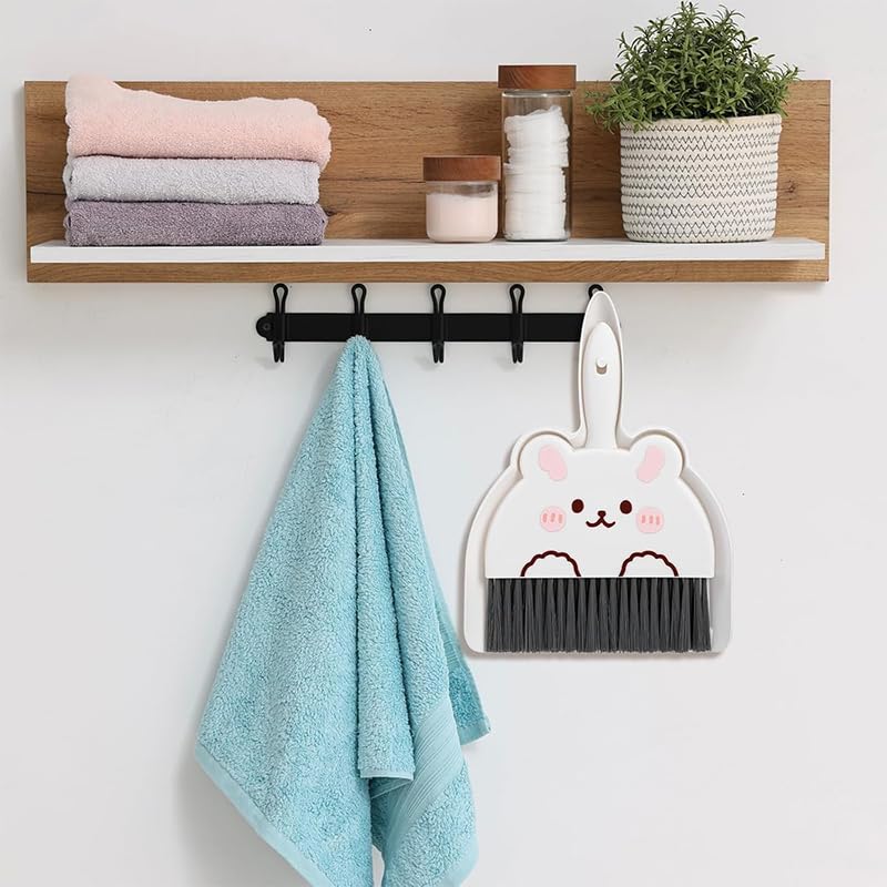 HASTHIP Portable Mini Dustpan and Brush Set for Desktop Cleaning with Ergonomic Handle | Compact Stackable Design