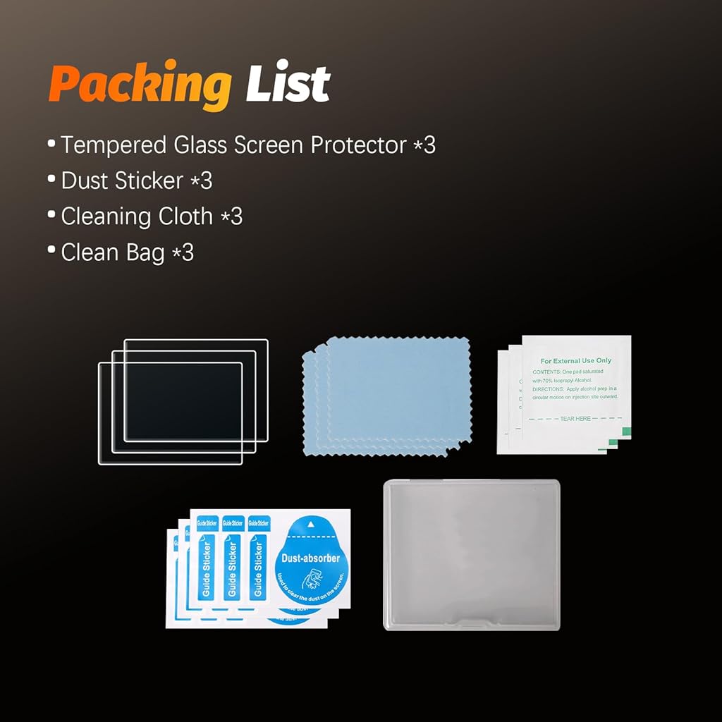HASTHIP® Protector de Pantalla para Insta360 X4 Air (Paquete de 3),Vidrio Templado 9H Ultra HD,Película Protectora LCD Transparente,Resistente a Arañazos y Fácil Instalar