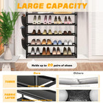 HASTHIP Shoe Rack for Entryway with 5 Tiers and 3 Side Pouches 85x28x88cm Non Woven Fabric