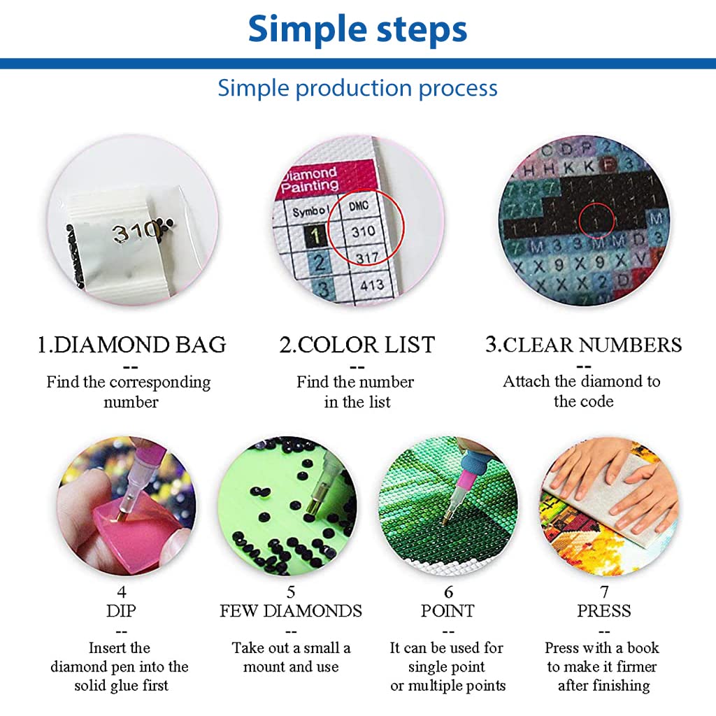 HASTHIP Diamond Painting Kit for Adults with Full Drill Crystal Rhinestones 27.5 x 15.7in | Lake Moon DIY Wall Art Decor