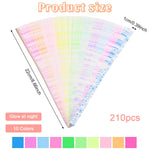 HASTHIP Heart-Shaped Origami Paper for DIY Crafts with 210 pcs 8.6 in Glossy Strips | 10 Colors Glow Design