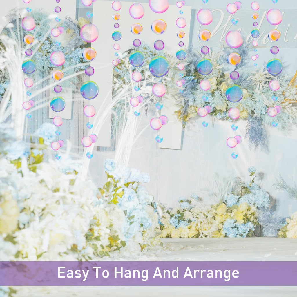HASTHIP Stringed Beading Decorations for Room and Party featuring 72 in PVC Bubbles | 4pcs Mixed Color Hanging Set