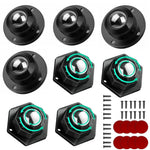 HASTHIP Self Adhesive Caster Wheels for Furniture and DIY Projects with 360° Swivel 200kg Capacity | Black 4pcs Set