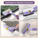 HASTHIP Tile Floor Cleaning Brush for Kitchen and Bathroom with 9.4 in Handheld Design | Rotatable 2 in 1 Scrub Brush and Built in Hair Tweezer