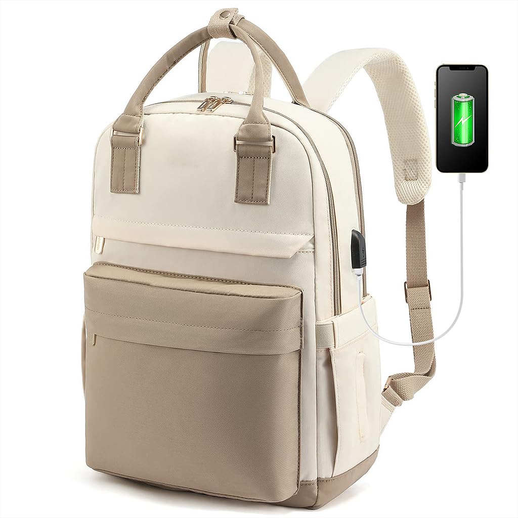 HASTHIP® Mochila para Laptop 15.6 Pulgadas Oxford Impermeable con Puerto USB,Mochila de Viaje y Oficina,Escolar para Hombres y Mujeres Diseño Ergonómico con Asa Estilo Moderno d