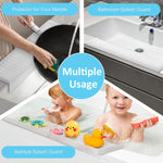 HASTHIP Silicone Sink Edge Protector for Kitchen Counter | 4x20 in Cuttable Grooved Splash Guard