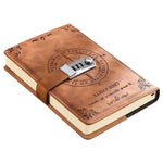 HASTHIP Lock Diary for Personal Writing with 3‑Digit Password Lock and A5 200 Pages Brown