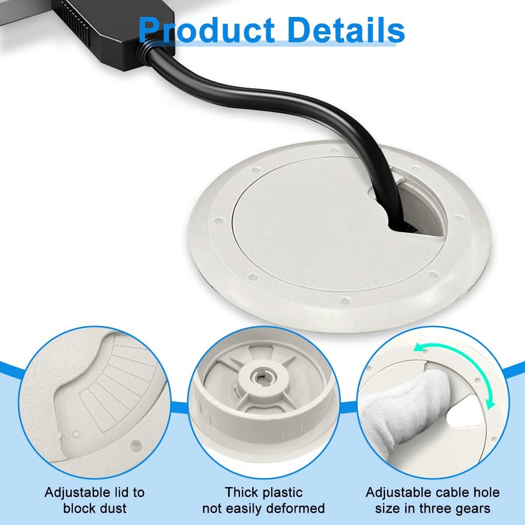 HASTHIP® 2.36in Desk Grommets 4-Pack
