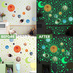 HASTHIP Glow in The Dark Wall Stickers for Kids Room with 520 pcs Solar System Set | Self Adhesive Fluorescent Green Decoration