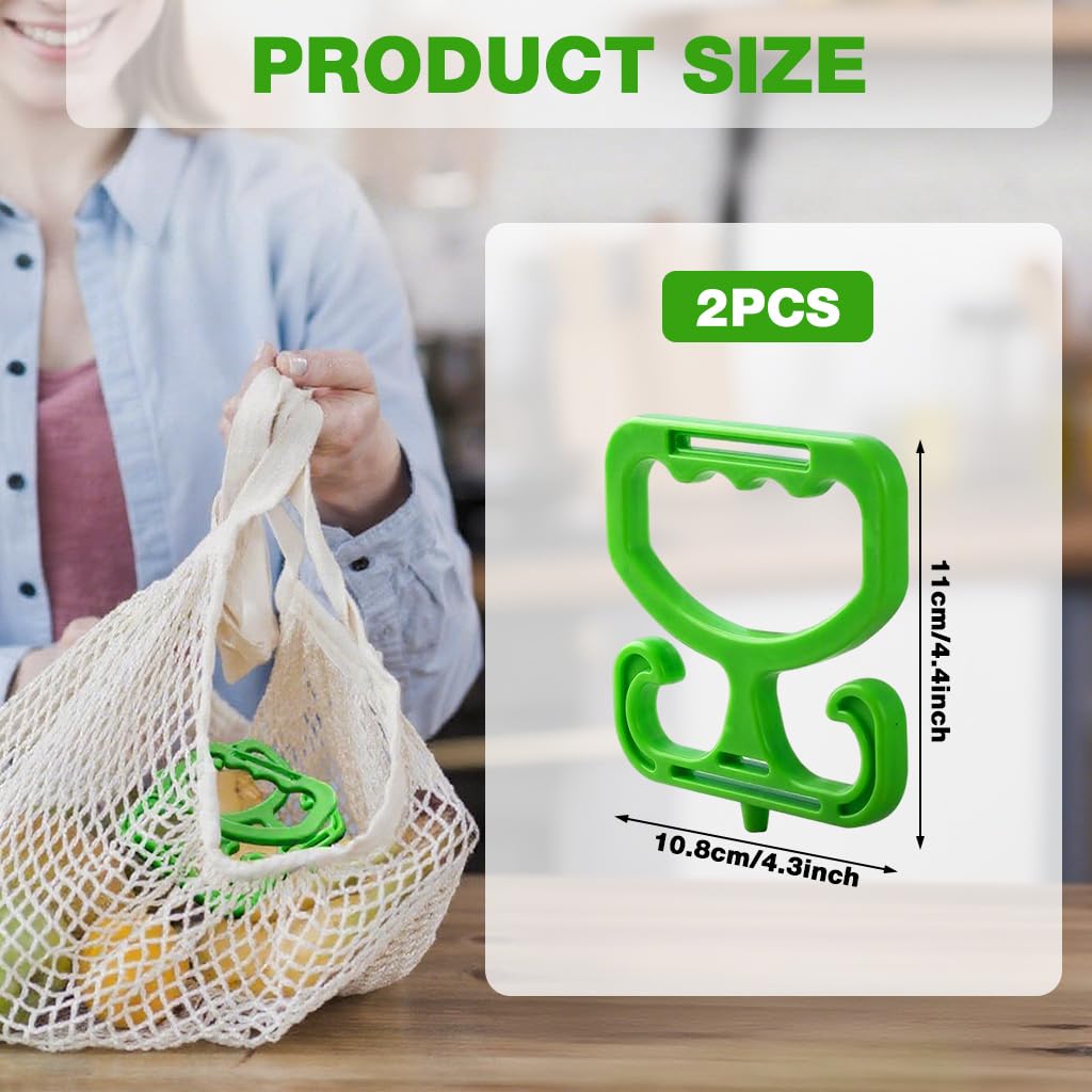 HASTHIP Bag Holders for Heavy Lifting with Dual Hooks and Ergonomic Handles | 2Pcs Green