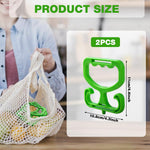 HASTHIP Bag Holders for Heavy Lifting with Dual Hooks and Ergonomic Handles | 2Pcs Green
