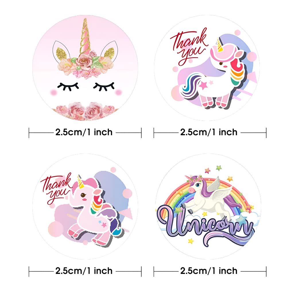 HASTHIP Unicorn Stickers for Kids Crafts and Gift Wrapping featuring 500pcs PVC Vinyl | 4 Designs