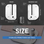 HASTHIP Leather Craft Punch Aid Plate with 4cm Slot and Double Side Scale | Stainless Steel Tool for DIY Leather Projects