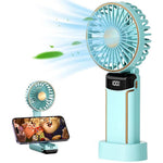 HASTHIP Mini Handheld Fan for Travel and Office with 3000mAh Battery and Foldable Design | Green