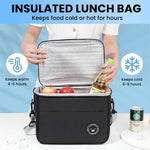 HASTHIP Insulated Lunch Bag for Camping and Office with Foil Liner & Strap 26x17x18cm