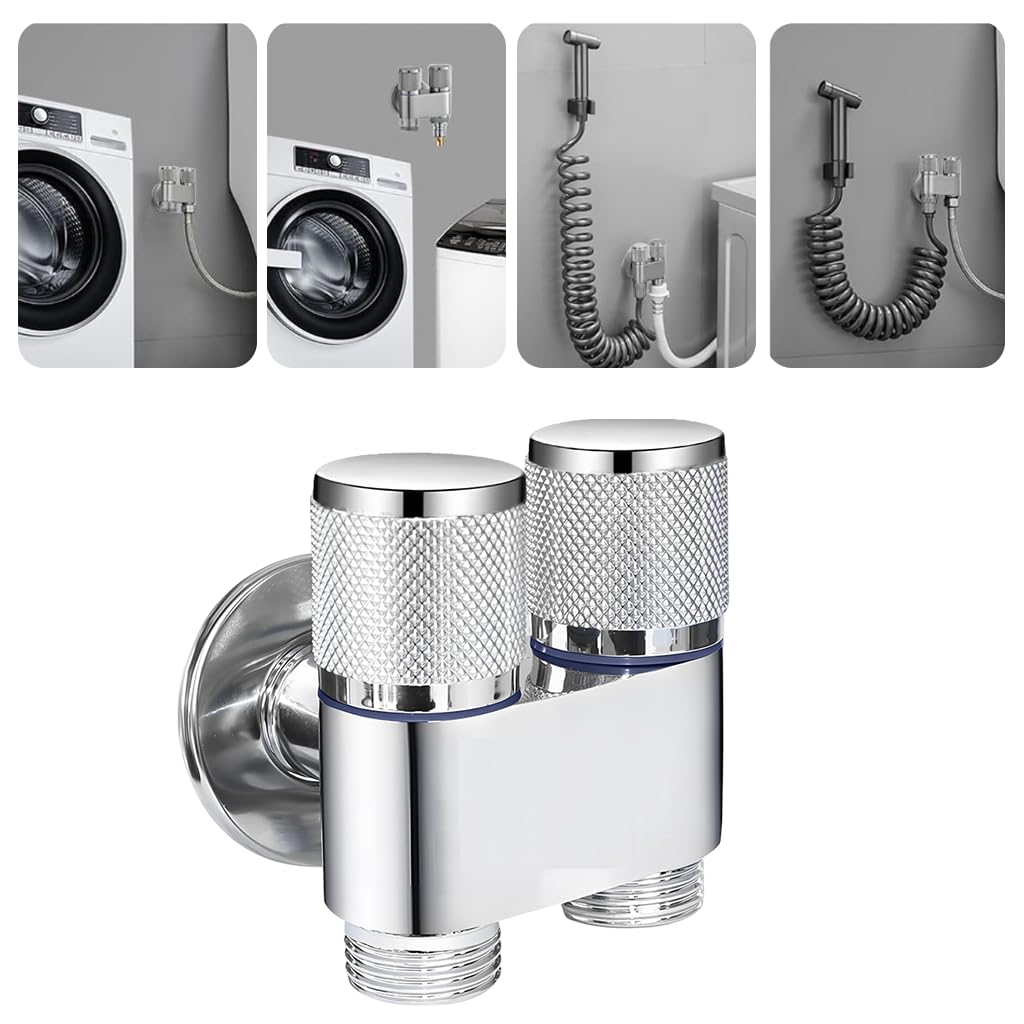 HASTHIP Hose Splitter for Garden and Laundry featuring 2 in 1 Dual Control Valve | Stainless Steel