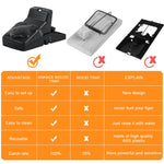 HASTHIP Rat Traps for House and Garden with Ultra Fast Trigger | 4Pcs 17×7.5×7.5cm Reusable ABS