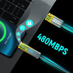 PD100W 4-IN-1 Multi-function Digital Fast Charging Cable, 480Mbps Data