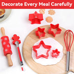 HASTHIP Christmas Baking Set for Family Fun with 9 Pieces including Star Cookie Cutters