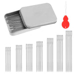 HASTHIP Large Eye Blunt Needles for Sewing and Knitting with Threaders 35pcs Steel Set | 7 Sizes in Iron Box