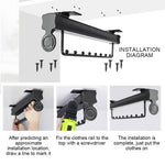 HASTHIP Space Saving Multi Hanger Organizer for Closet with Pull Out Rail and 18.1 in Depth | Metal Screw Mounted Design