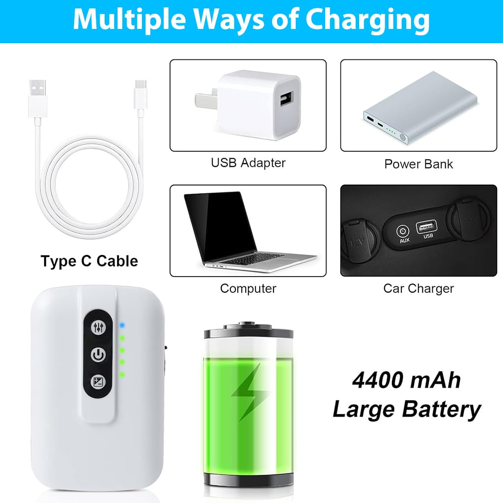 HASTHIP® Aquarium Air Pump, Portable Oxygen Pump for Aquarium Fish Tank, Cordless Fish Tank Oxygen Pump - 2W, 6L/Min, Long-Lasting Battery