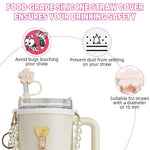 HASTHIP Stanley Cup Accessories Charm Kit Set 14PCS with Sakura Straw Cap and Pearl Chain