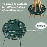 HASTHIP Plant Climbers Stem Holders for Garden Canes with 12 Hole Plastic Design | 10 Pcs Set