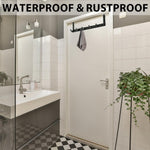 HASTHIP Over the Door Hooks for Clothes and Towels featuring 6 Hook Rack in Black Aluminum