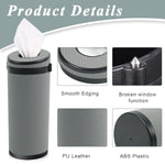 HASTHIP® Car Tissue Paper Holder, Cylinder Tissue Box, 2.75'' PU Leather Round Tissues Container Fit for Car Van Bathroom Office Use, Car Cup Holder Car Tissues Box Car Tissue Holder Car Tissue Tube