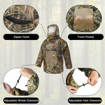 HASTHIP Bee Suit for Camping and Jungle Work with Ventilated Hood | Woodland Camo XL XXL