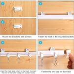 HASTHIP Ceiling Curtain Track for Flexible Room Layouts with 9.6ft System | All Accessories Included