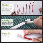 HASTHIP Peel and Stick Wall Molding for Mirror Frames and Ceilings 10Ft White Vinyl Strip featuring Self Adhesive Waterproof Design
