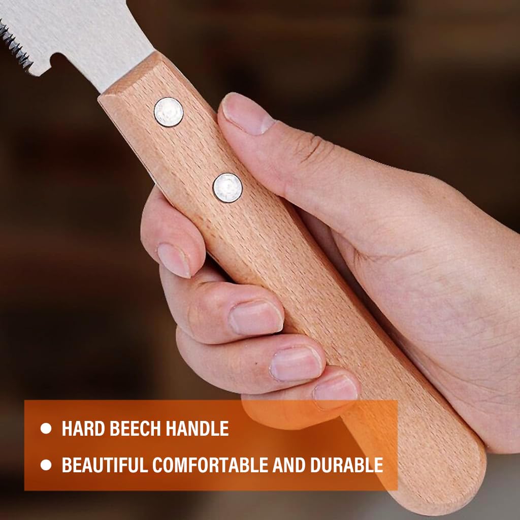 HASTHIP Hand Saw for Woodworking and Gardening with 30cm Dual Side Blade | Smooth Wooden Handle