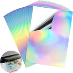 HASTHIP Printable Sticker Paper for Inkjet Printer featuring Holographic Vinyl Sheets 20 Pack | Waterproof 8.5x11 in Self Adhesive Design