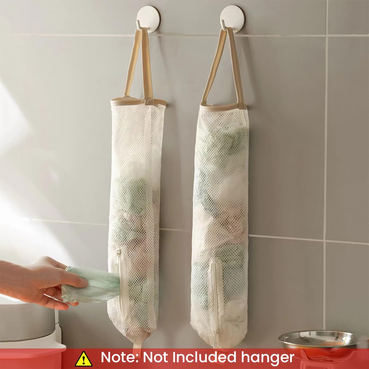 HASTHIP Mesh Garbage Bag Dispensers for Kitchen Storage featuring 51×12cm Mesh Design | Reusable and Washable